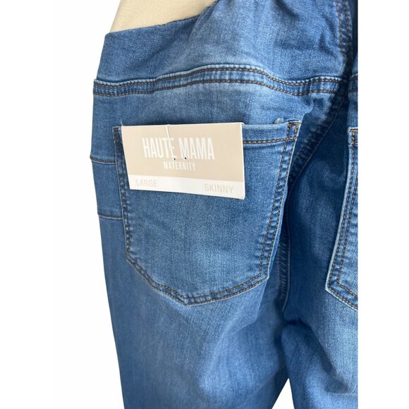 Haute Mama Maternity Curvy Denim Jeans With Stretch Belly Band Size Large - Picture 7 of 14